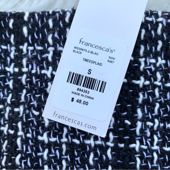 NWT Francesca’s Darla Raw Hem Tweed Mini Skirt S - Picture 7 of 11